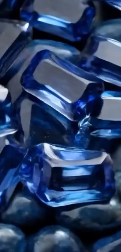 Shimmering blue gemstones laid out elegantly.