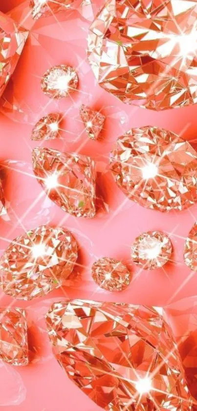 Sparkling diamonds on vibrant pink background.