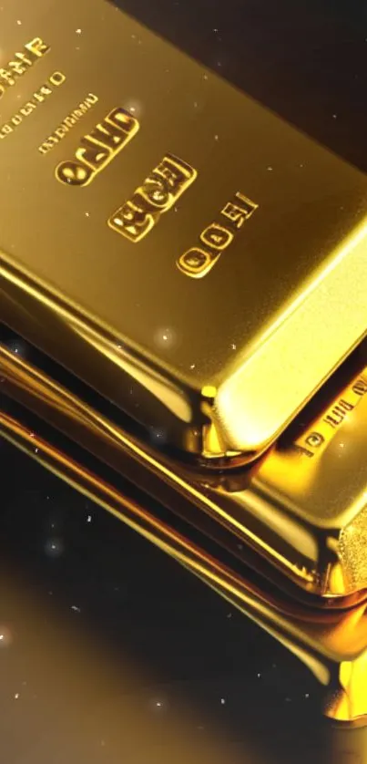 Shimmering gold bars on a dark background.