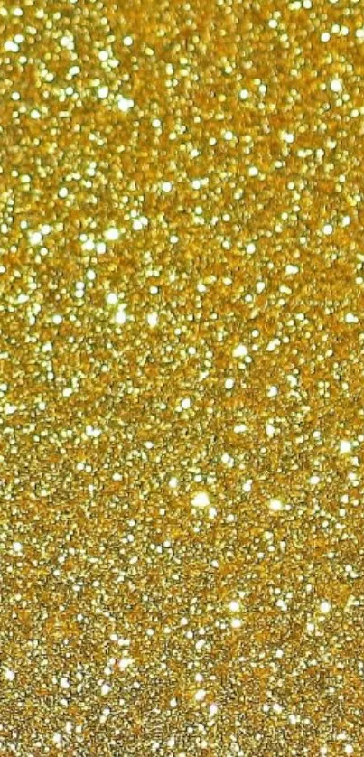 Shimmering gold glitter wallpaper with sparkling texture.