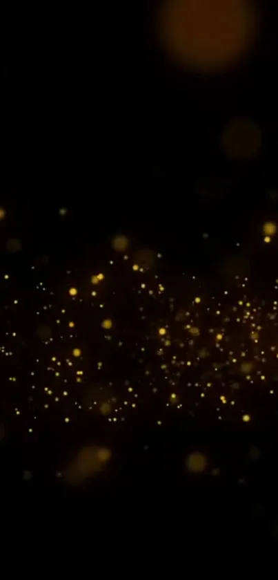 Mobile wallpaper featuring shimmering gold sparkles on a dark background.