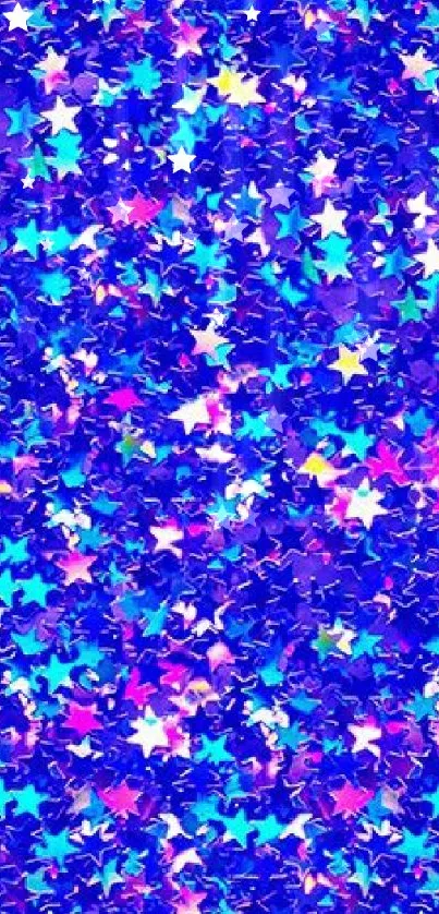 Vibrant blue star pattern background.