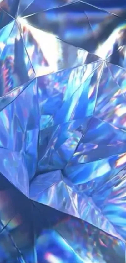 Shiny blue abstract design with iridescent patterns.