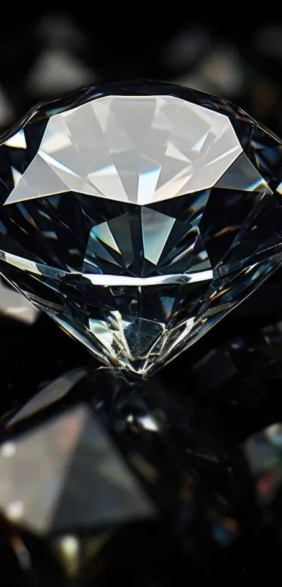 A high-definition diamond with exquisite sparkle on a black background.