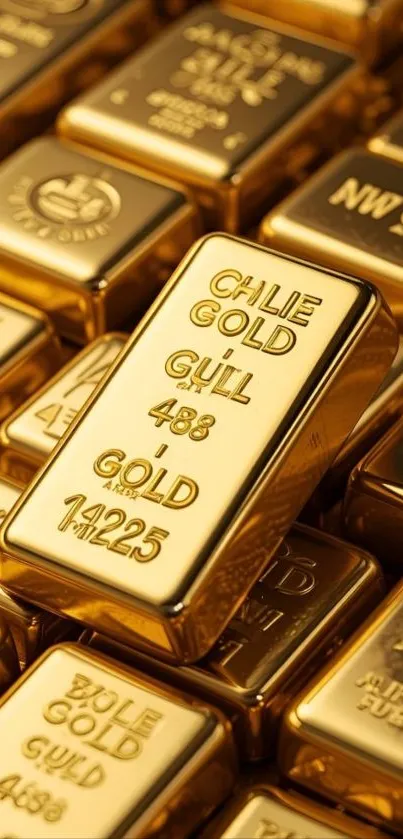 Gold bars stacked for a luxurious mobile wallpaper.