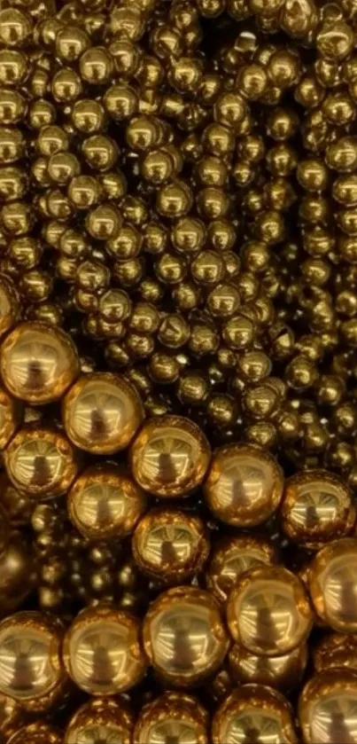 Shiny golden beads create an elegant abstract pattern.