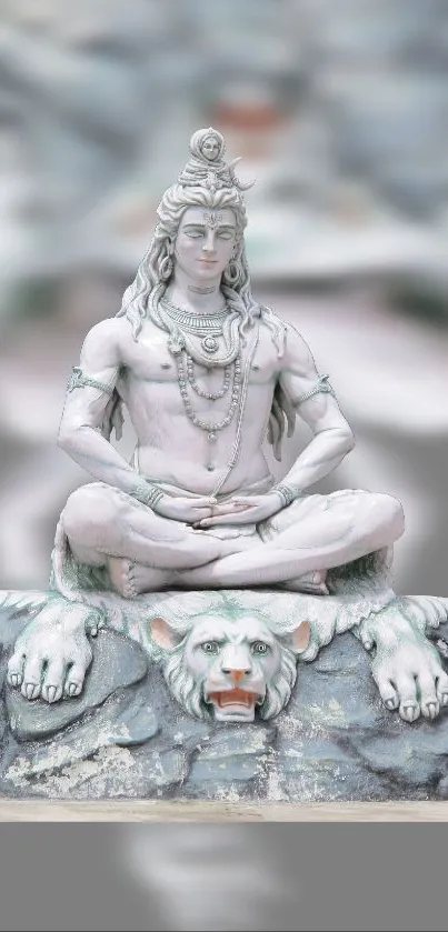 Statue of Lord Shiva in meditation pose.