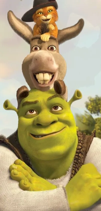 Shrek Trio Cartoon Wallpaper - free download