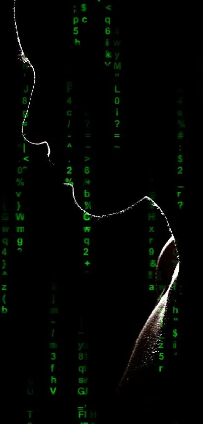 Silhouette of a person against a black background, creating a dramatic visual.