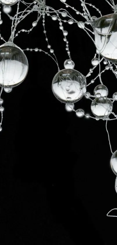 Intricate crystal orb design on black background.