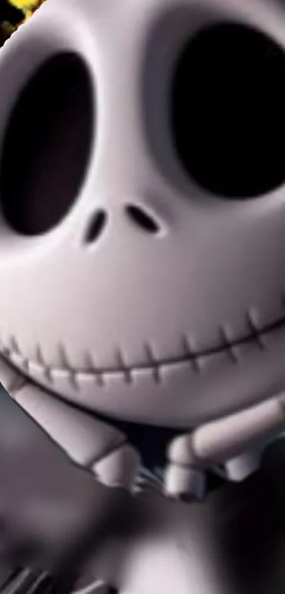 Smiling skeleton wallpaper for mobile.