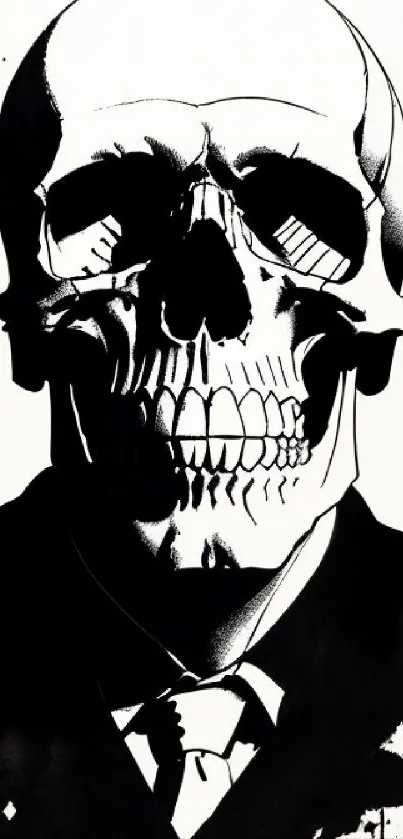 Black and white skull art design for mobile wallpaper.