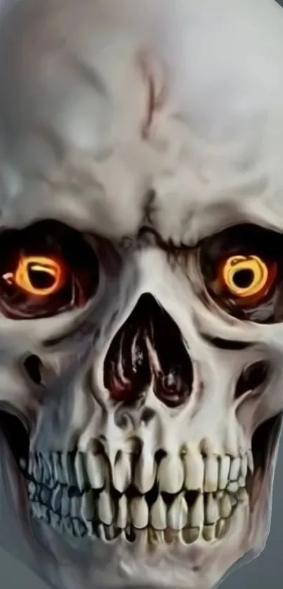 Futuristic skull with glowing eyes