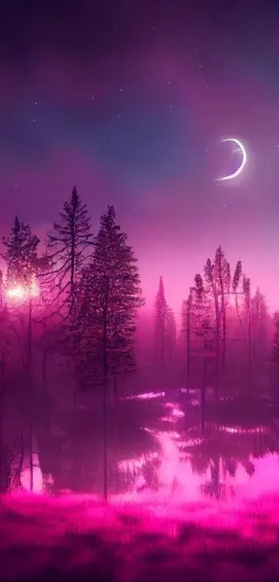 Midnight Pink Glow Live Wallpaper