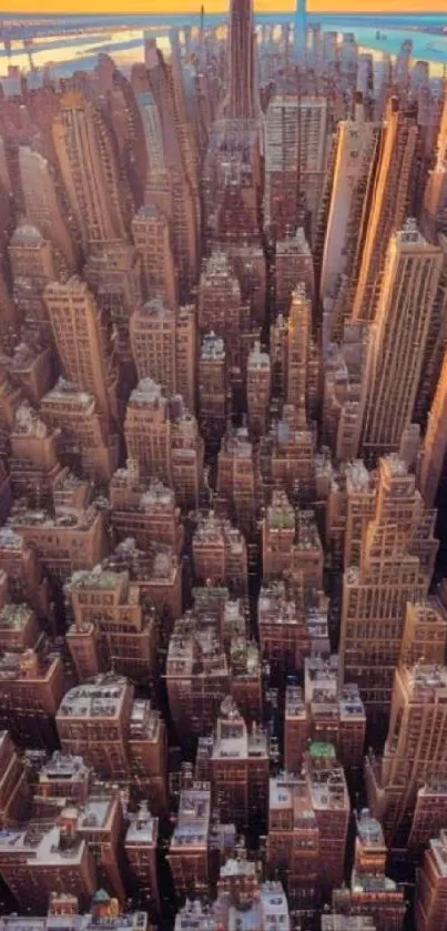 A breathtaking view of a sunset over a cityscape filled with tall skyscrapers.