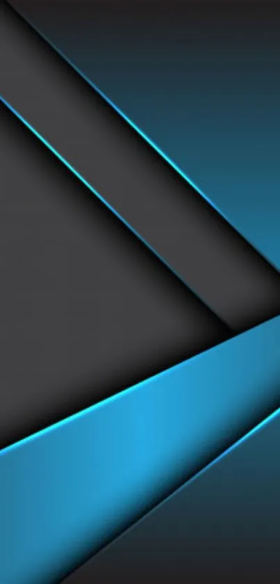 Abstract wallpaper with sleek blue and black design for mobile phone screens.