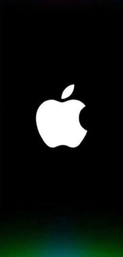 Apple logo with vibrant gradient border wallpaper.