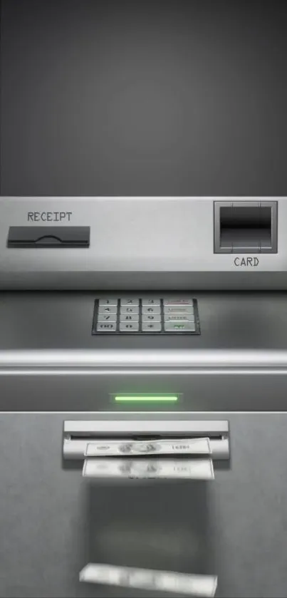 ATM machine mobile wallpaper with card slot and receipt tray.