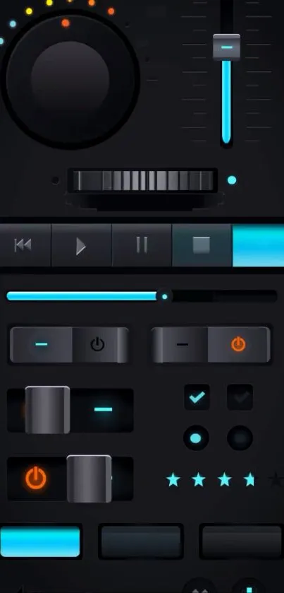 Futuristic audio control panel wallpaper.