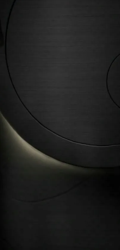 Sleek black abstract wallpaper with circular patterns.