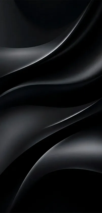 Sleek black abstract wallpaper with smooth curves.