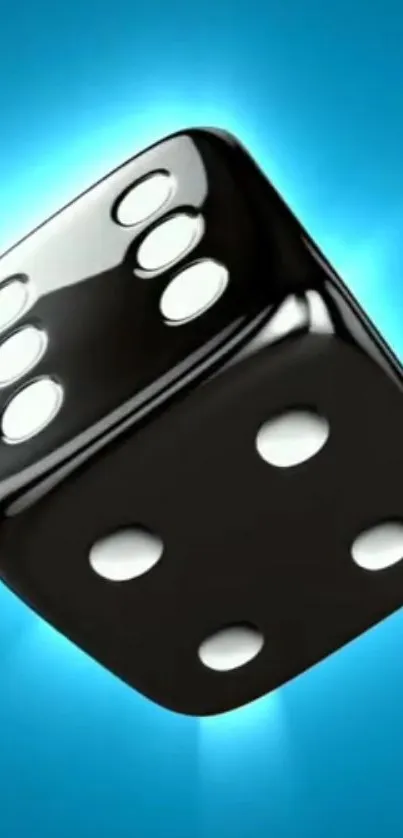 Black dice on a vibrant blue background.