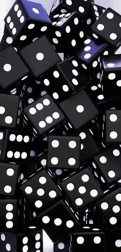 Stylish black dice with white pips wallpaper.