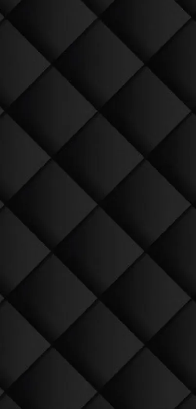 Sleek black geometric mobile wallpaper with 3D pattern.