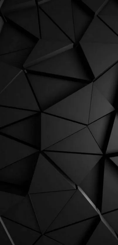 Sleek black geometric mobile wallpaper with angular shapes.