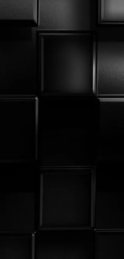 Sleek black geometric mobile wallpaper with minimalist design.