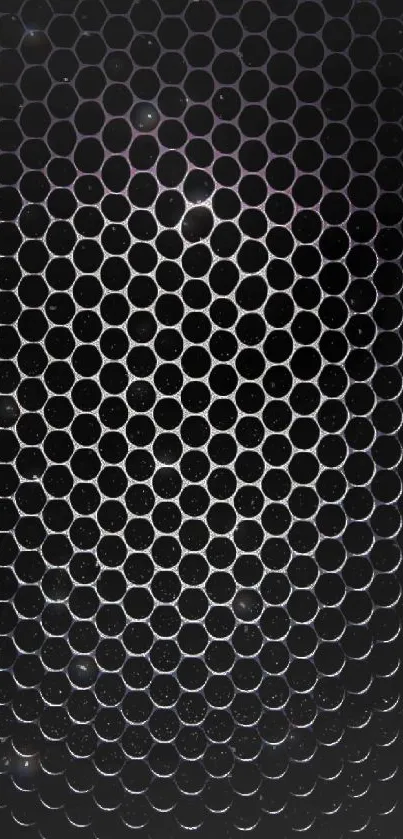 Black hexagon pattern wallpaper with sleek geometric design.