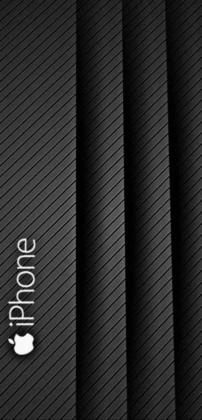 Sleek black iPhone wallpaper with diagonal lines.