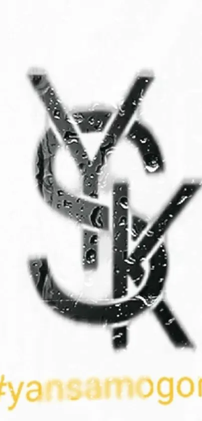 Black logo with raindrop effects wallpaper.