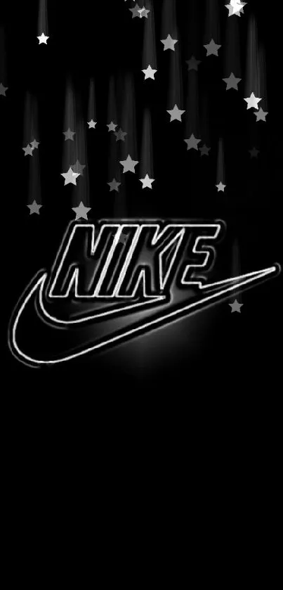 Sleek black Nike wallpaper with iconic logo design.