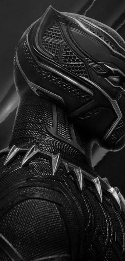 Black Panther design wallpaper, dark and sleek aesthetic.