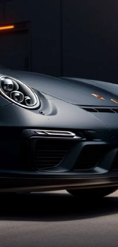 Sleek black sports car with glossy finish, perfect for wallpaper.