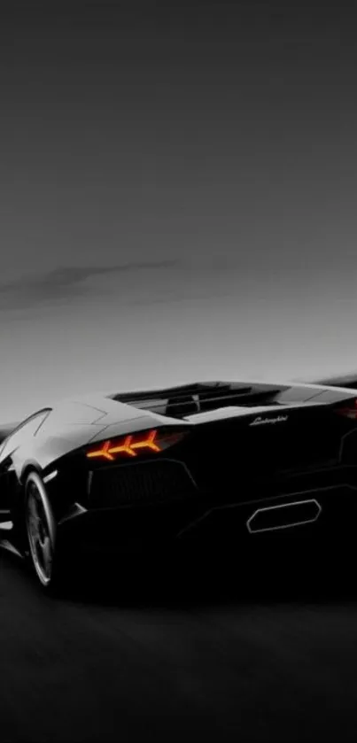 Sleek black sports car on a dynamic background.