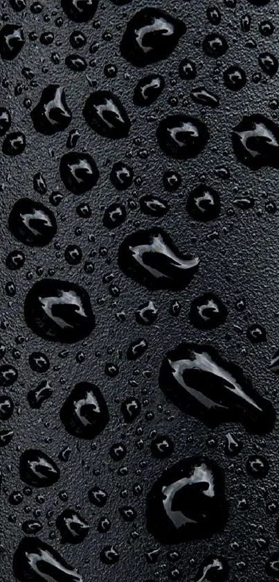 Textured black wallpaper with water droplets.