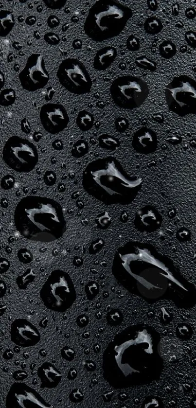 Black phone wallpaper with textured water droplets.