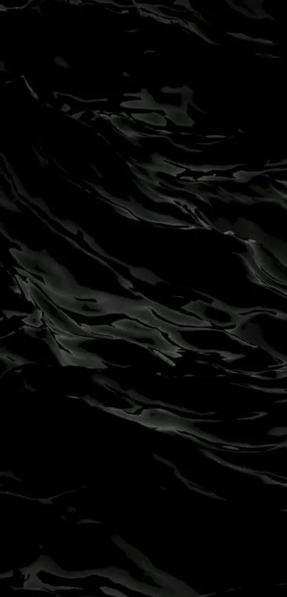 Sleek black waves create an elegant mobile wallpaper background.