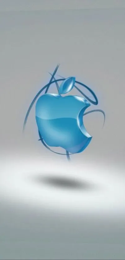 Sleek blue Apple-themed wallpaper with modern abstract design.