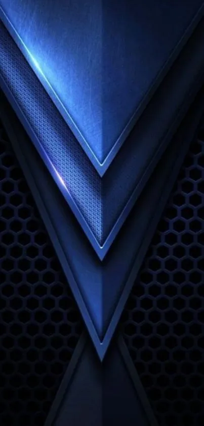 Sleek blue geometric design wallpaper.