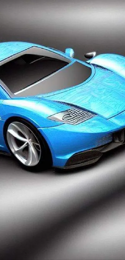 Sleek blue sports car on a dynamic background.