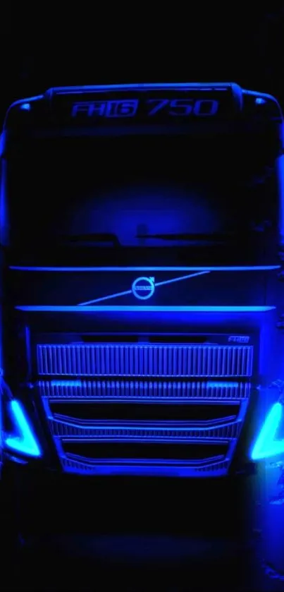 Stylish blue-lit truck image for mobile wallpaper.