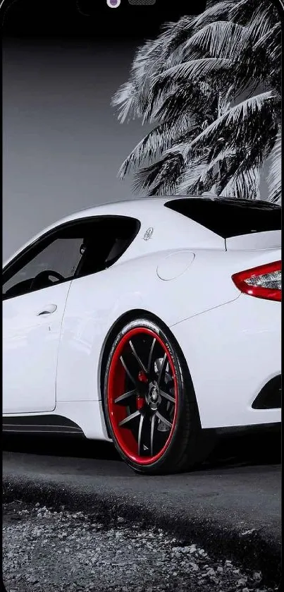 White luxury sports car mobile wallpaper.