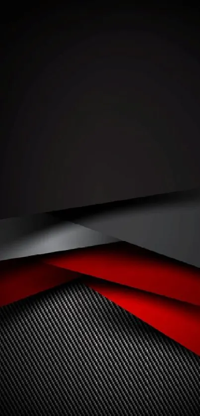 Sleek dark abstract wallpaper with red and black layered textures.