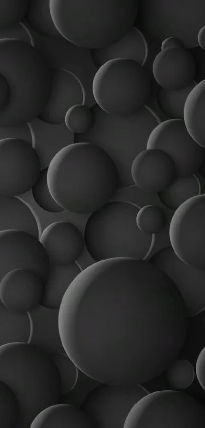 Dark abstract wallpaper with black spheres.