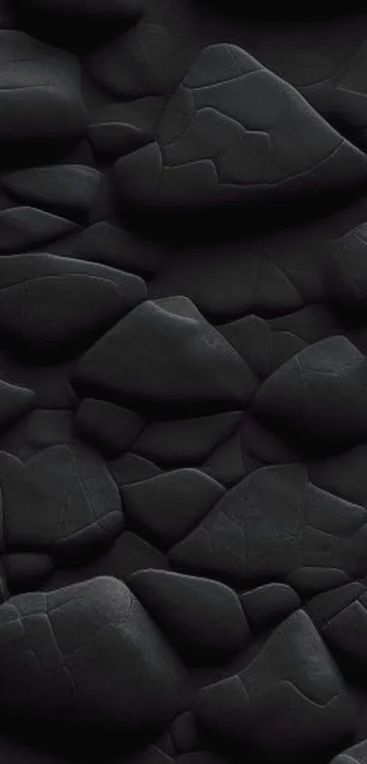 Dark stone wallpaper with textured black rocks.