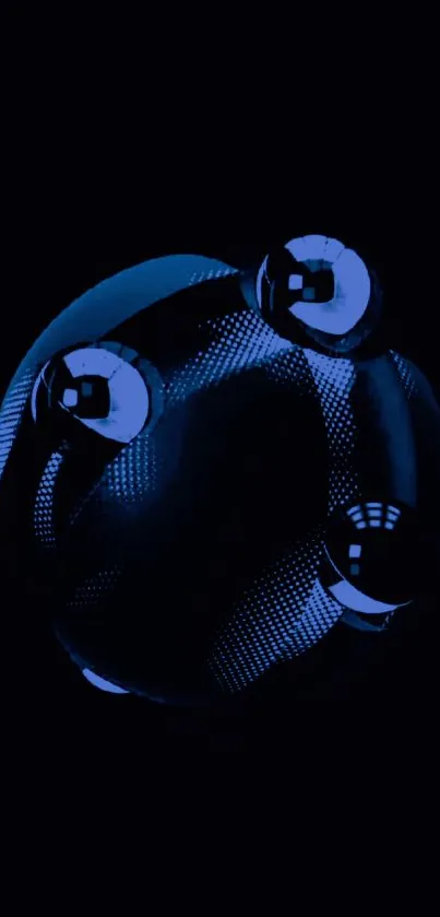 Futuristic blue orb against a dark background, perfect for tech lovers.