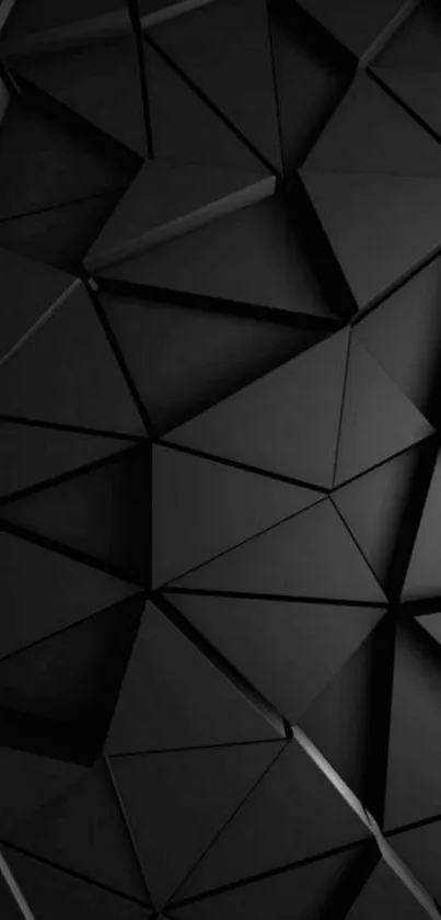 Sleek black geometric 3D wallpaper for phones.